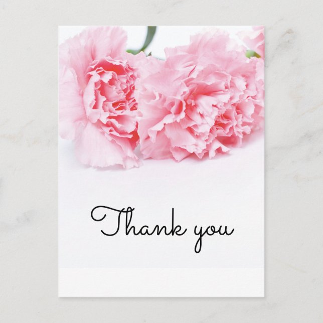 Rosa Carnation Flower - Tack-kort - Elegant Vykort (Framsida)
