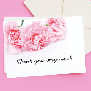 Rosa Carnation Flower - tackkort Kort