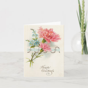 Rosa Carnation Hälsning Kort