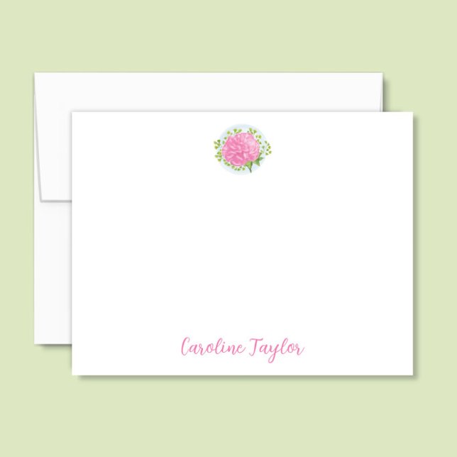 Rosa Carnation Januari Flower Stationery Anteckningskort (Skapare uppladdad)