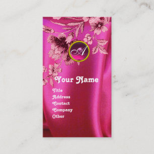 ROSA CARNATIONS FUCHSIA SILKE TRASA, GEM MONOGRAM VISITKORT