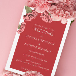 Rosa Carnations Luxe Modern Blommigt Anpassningsba Inbjudningar