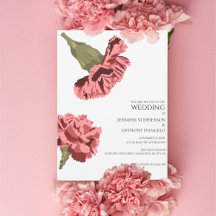 Rosa Carnations Modern Blommigt Anpassningsbar