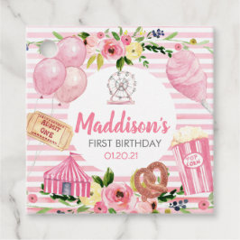 Rosa Carnival Birthday Sticker Gåvor Etiketter