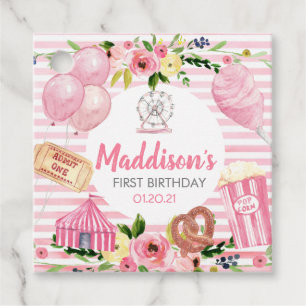 Rosa Carnival Birthday Sticker Gåvor Etiketter