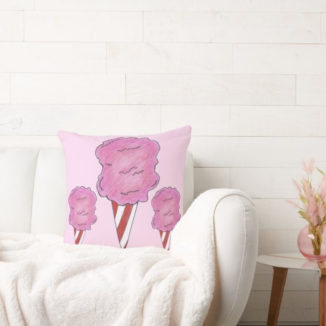 Rosa Carnival Cotton Candy Floss Spun Sugar Foodie Kudde (Soffa)