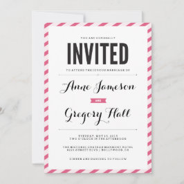 Rosa Carnival Rand Modern bröllopsinbjudning Inbjudningar