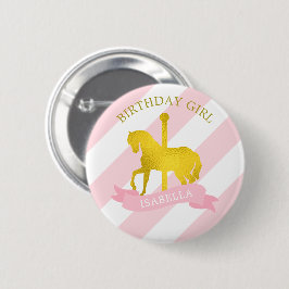 Rosa Carousel Horse "Birthday Girl" Knapp