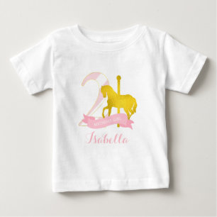 Rosa Carousel Horse Birthday Girl T-shirt