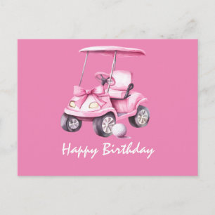 Rosa Cart med Grattis på födelsedagen för Woman Go Vykort
