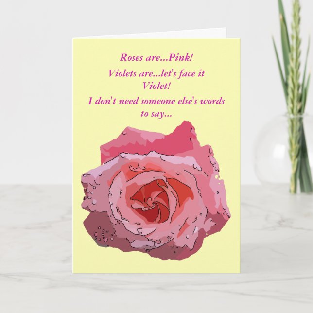 Rosa Cartoonus, jag kärlek dig. Kort (Framsida)