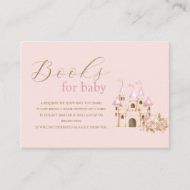 Rosa Castle Princess Baby Shower Bokar för baby Tilläggskort