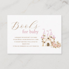 Rosa Castle Princess Baby Shower Bokar för baby Tilläggskort