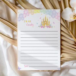 Rosa Castle Princess Time Capsule Note Card Tack Kort