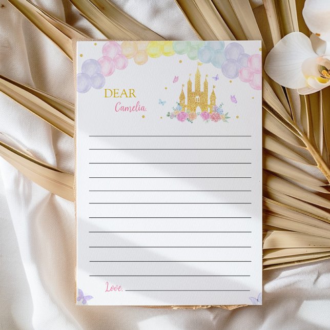 Rosa Castle Princess Time Capsule Note Card Tack Kort (Skapare uppladdad)