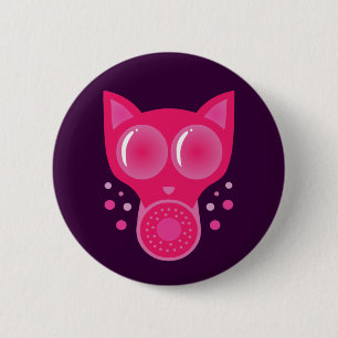Rosa Cat Gas Mask Knapp