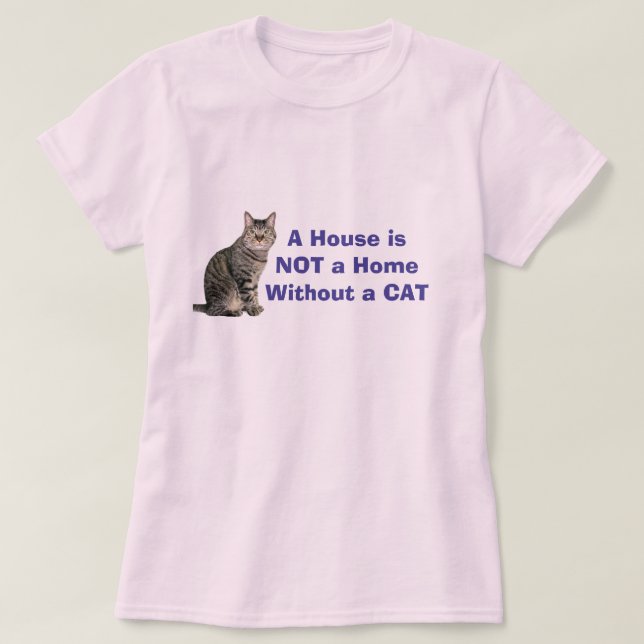 Rosa Cat Home Personlig T-shirt (Design framsida)