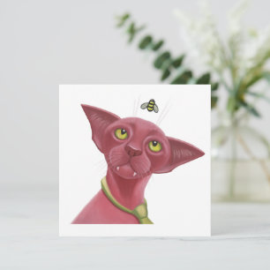 Rosa Cat Julkort