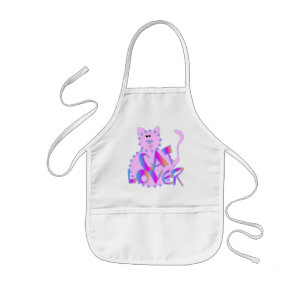 Rosa Cat Lover Tshirts och Gifts Barnförkläde