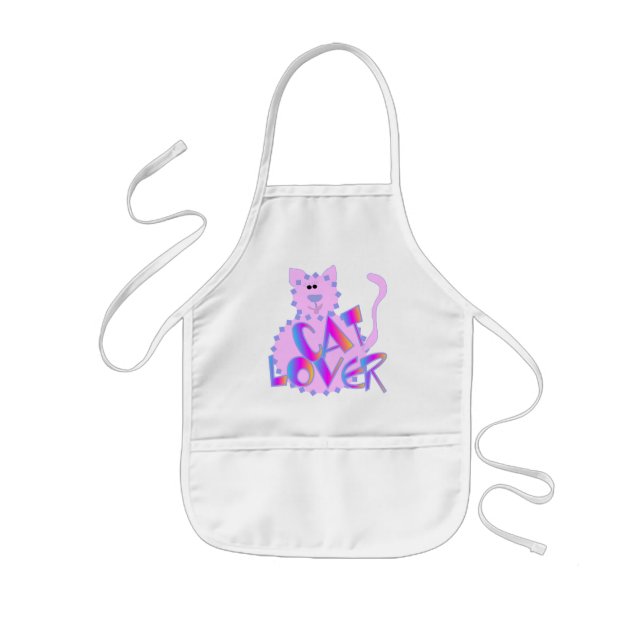 Rosa Cat Lover Tshirts och Gifts Barnförkläde (Framsidan)