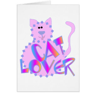 Rosa Cat Lover Tshirts och Gifts Hälsningskort