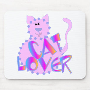 Rosa Cat Lover Tshirts och Gifts Musmatta