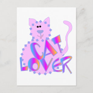 Rosa Cat Lover Tshirts och Gifts Vykort