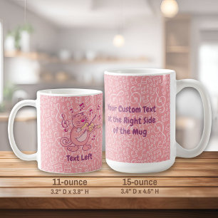 Rosa Cat med Violin Kaffemugg