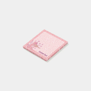 Rosa Cat med Violin Notes Post-it Block