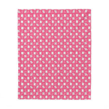 Rosa Cat Mönster Fleece Blanket för barn