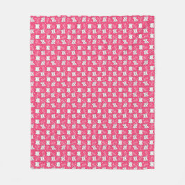 Rosa Cat Mönster Fleece Blanket för barn
