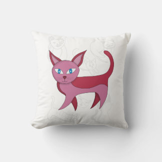 Rosa Cat och Kitten Doodles Duvet Cover Kudde