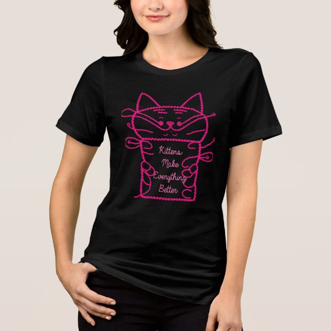 Rosa Cat T Shirt (Framsida)