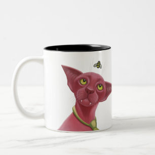 Rosa Cat Två-Tonad Mugg