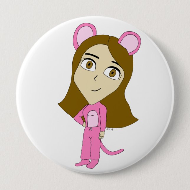 rosa Catgirl Knapp (Framsida)