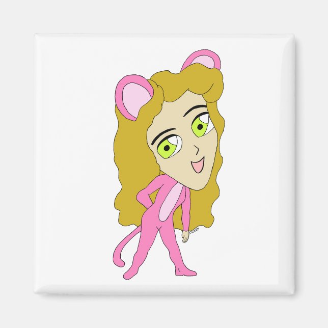 rosa Catgirl Magnet (Framsidan)