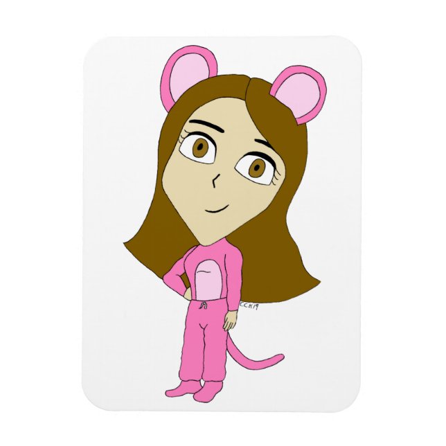 rosa Catgirl Magnet (Vertikal)