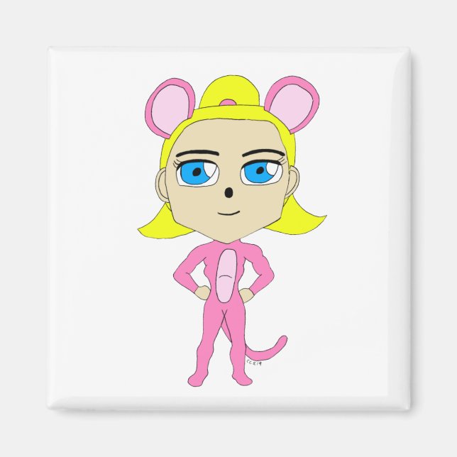 rosa Catgirl Magnet (Framsidan)