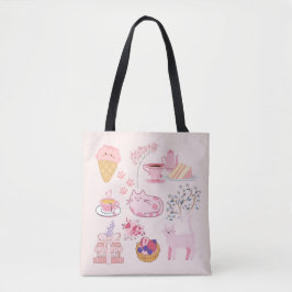 Rosa Cats Coziness Tygkasse
