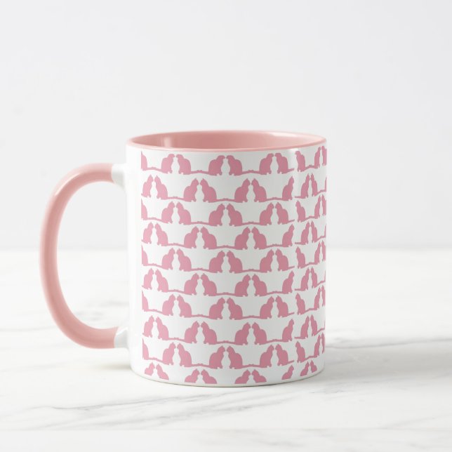 Rosa Cats Mönster Cute Gift Mugg (Vänster)