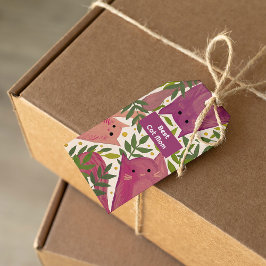 Rosa Cats och grenar Best cat mamma Presentetikett