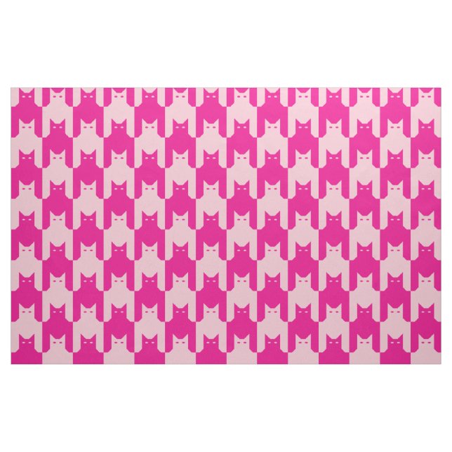 Rosa Catstooth Tyg (Fat Quarter)