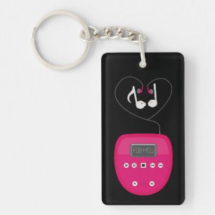 Rosa CD-spelare med hörlurar som kysser