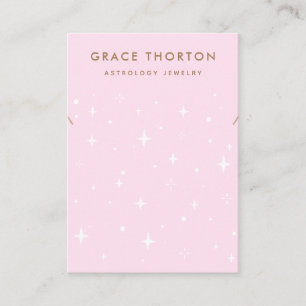 Rosa Celestial Star Necklace Bracelet Visning Card Visitkort