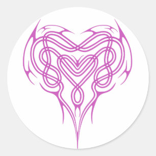 Rosa Celtic Heart Knot Runt Klistermärke