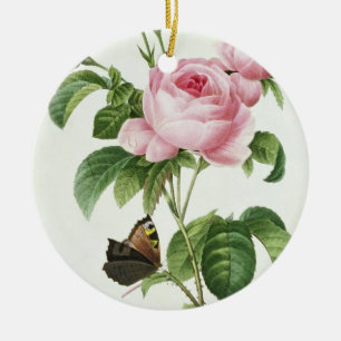 Rosa Centifolia Julgransprydnad Keramik