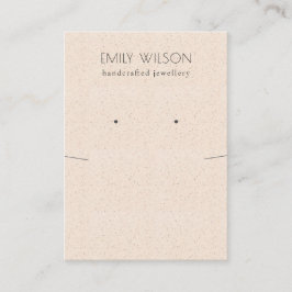 Rosa Ceramic Struktur Necklace Earing Visning Visitkort