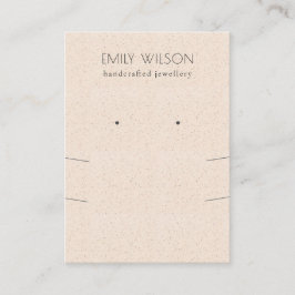 Rosa Ceramic Struktur Necklace Earing Visning Visitkort