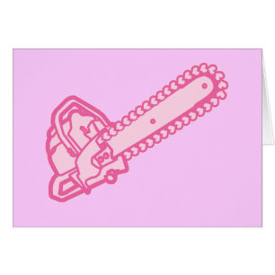 Rosa Chainsaw av kärlek Hälsningskort