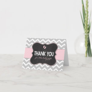 Rosa Chalkboard Girl Baby dusch tackkort